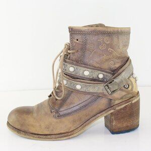 Felmini Strappy Boho Leather Boots Womens (EU 38/US 7.5)